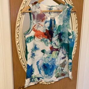 Calvin Klein watercolor sleeveless blouse